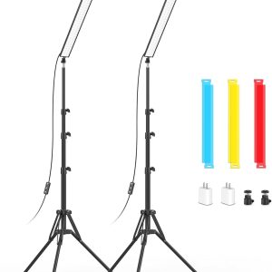 Unicucp 2-Pack LED Video Light Stick with 62.99'' Tripod Sta...