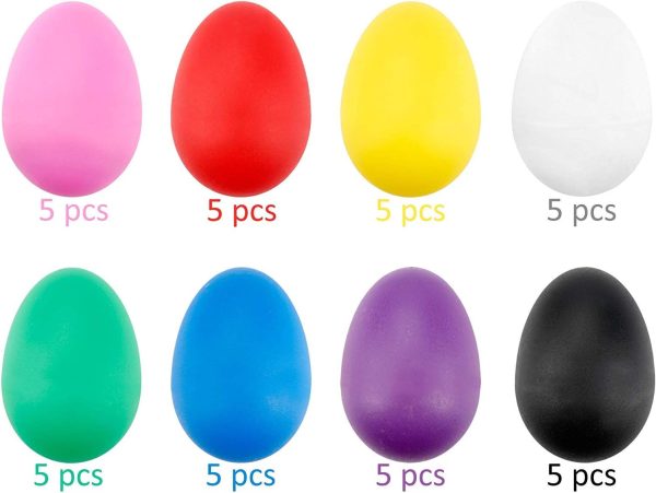 40 Pieces Plastic Egg Shakers Percussion Musical Egg Maracas... - Image 2