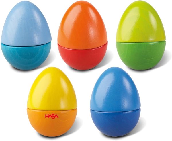 HABA Musical Eggs - 5 Wooden Eggs with Acoustic Sounds, Made...