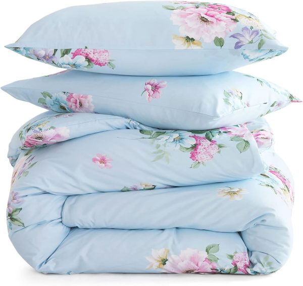Wake In Cloud - Shabby Chic Comforter Set, Floral Farmhouse ... - Image 4