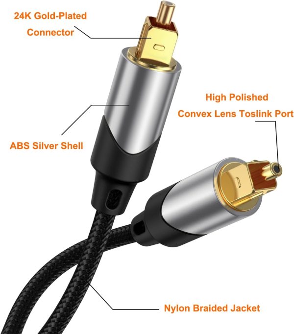 Digital Optical Audio Cable, CableCreation 10 Feet Toslink M... - Image 2