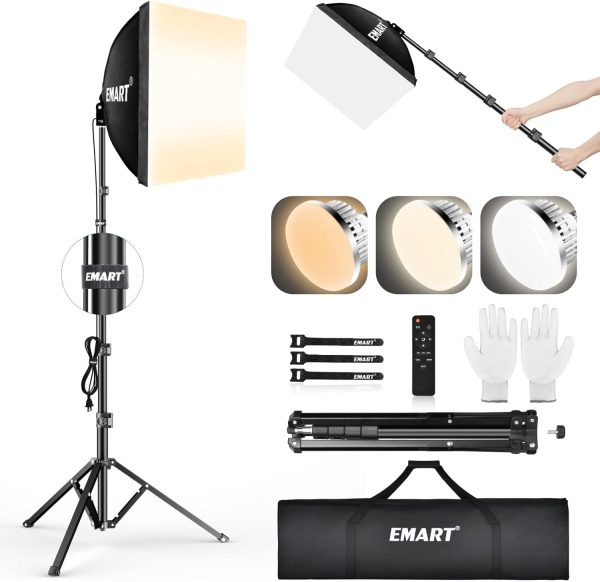 EMART Softbox Photography Lighting Kit, 16"X16" Soft Box | 3...