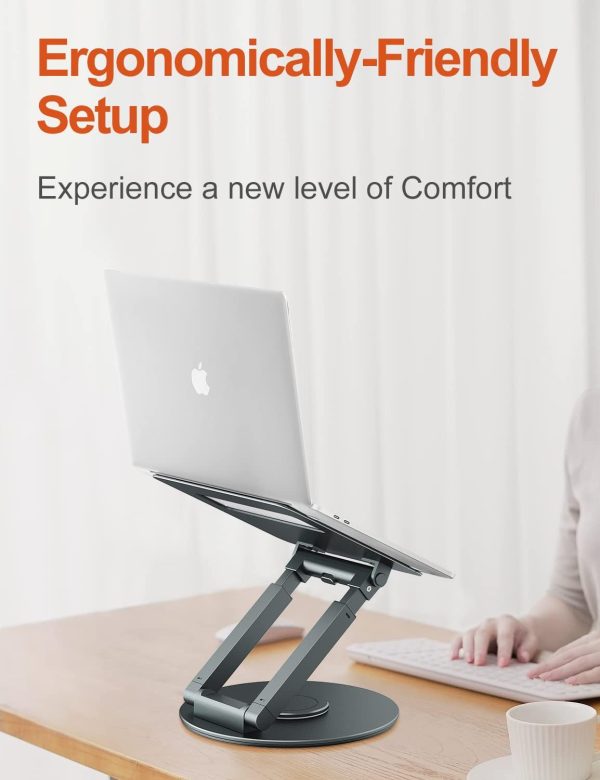 Tounee Telescopic Laptop Stand for Desk with 360° Swivel Bas... - Image 9