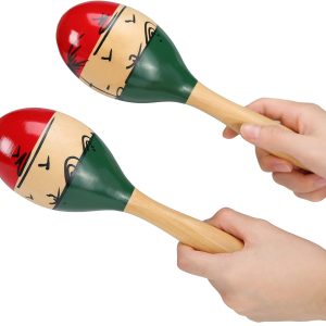 Professional Maracas, Wooden Rumba Shaker Rattle Latin Percu...