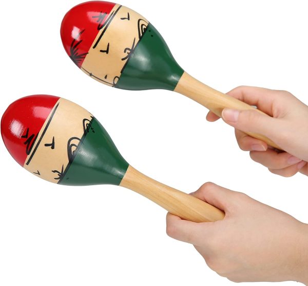 Professional Maracas, Wooden Rumba Shaker Rattle Latin Percu...