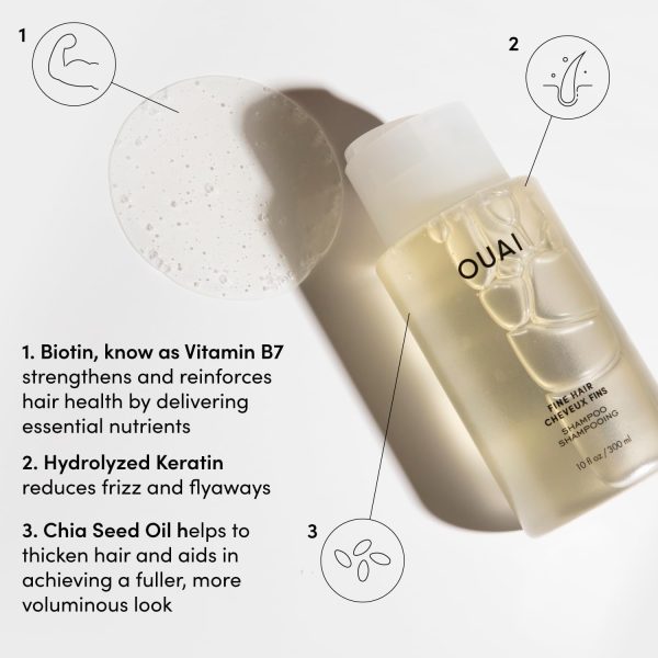 OUAI Fine Shampoo - Volumizing Shampoo with Strengthening Ke... - Image 3