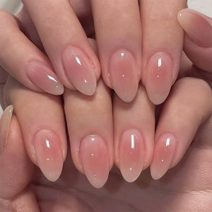 KQueenest Ombre Pink Press on Nails Short Almond Shape, Blus...
