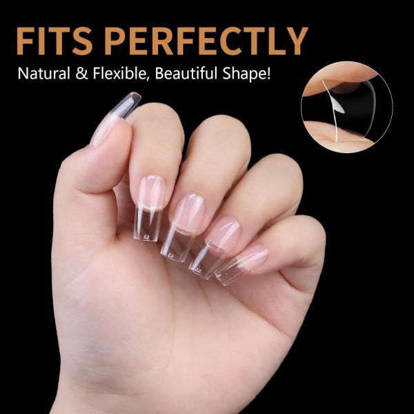 Cycullinyt 250pcs Sculpted Square Medium Soft Gel Nail Tips,... - Image 6