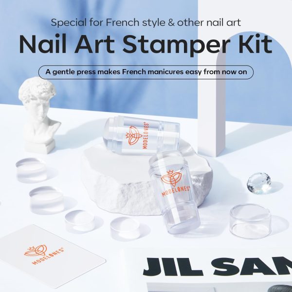 Modelones French Tip Nail Stamp - 6Pcs Silicone French Nail ... - Image 2