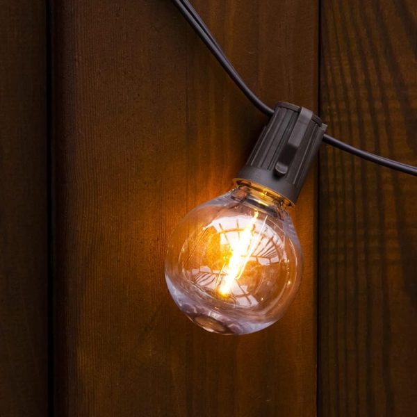 ALL FORTUNE Solar Outdoor String Lights, 15FT G50 Patio Ligh... - Image 8