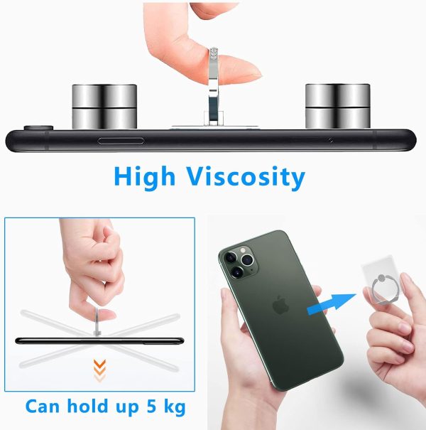 VOVIGGOL Transparent Phone Ring Holder Stand 2 Pcs, 360° Rot... - Image 3