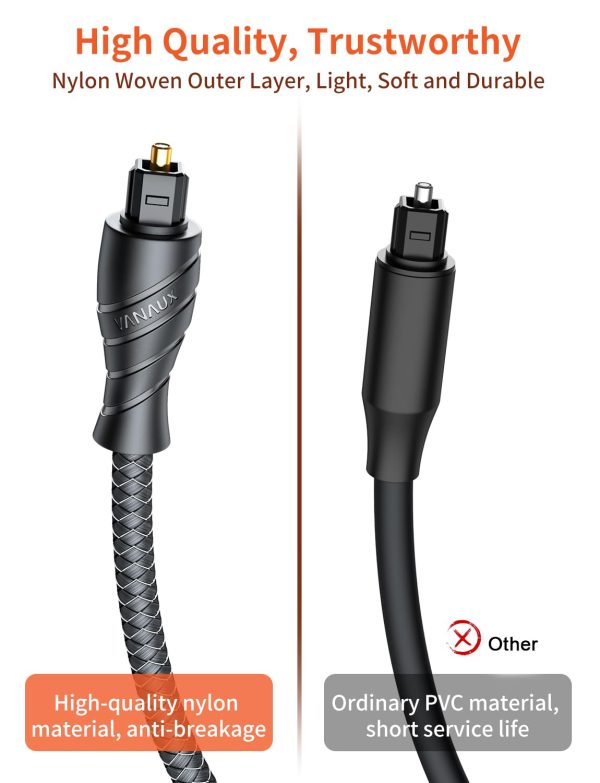 VANAUX Optical Digital Audio Cable[Fiber Optic, TOSLINK, Bra... - Image 4