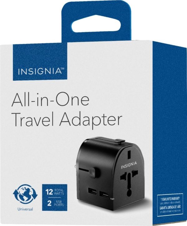 Insignia Travel Adapter Converter BL