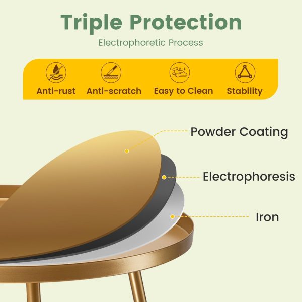 danpinera Outdoor Side Tables, Weather Resistant Steel Patio... - Image 4