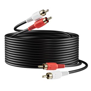 Sjorks RCA Cable 100ft,2RCA Male to 2RCA Male,Audio Stereo S...