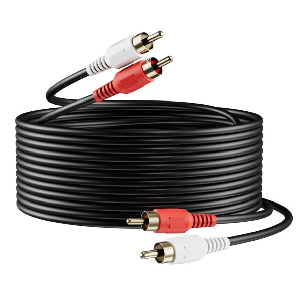 Sjorks RCA Cable 100ft,2RCA Male to 2RCA Male,Audio Stereo S...
