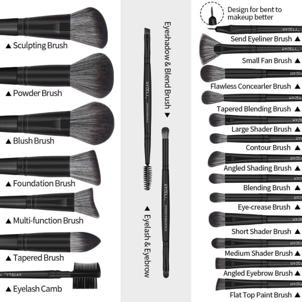 MAGEFY 22 Pcs Makeup Brushes with Case, Professional Makeup ... - Image 2