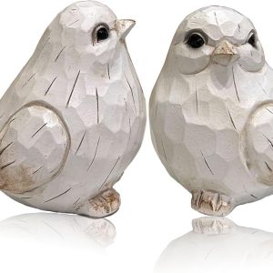 Farmhouse Bird Decor Resin Figurines - Set of 2, Vintage & M...