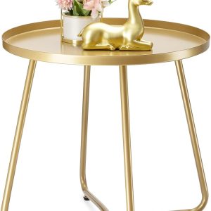danpinera Outdoor Side Tables, Weather Resistant Steel Patio...