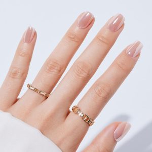 NGOZI Press on Nails - Short Square Shape Soft Gel Nails, Pl...