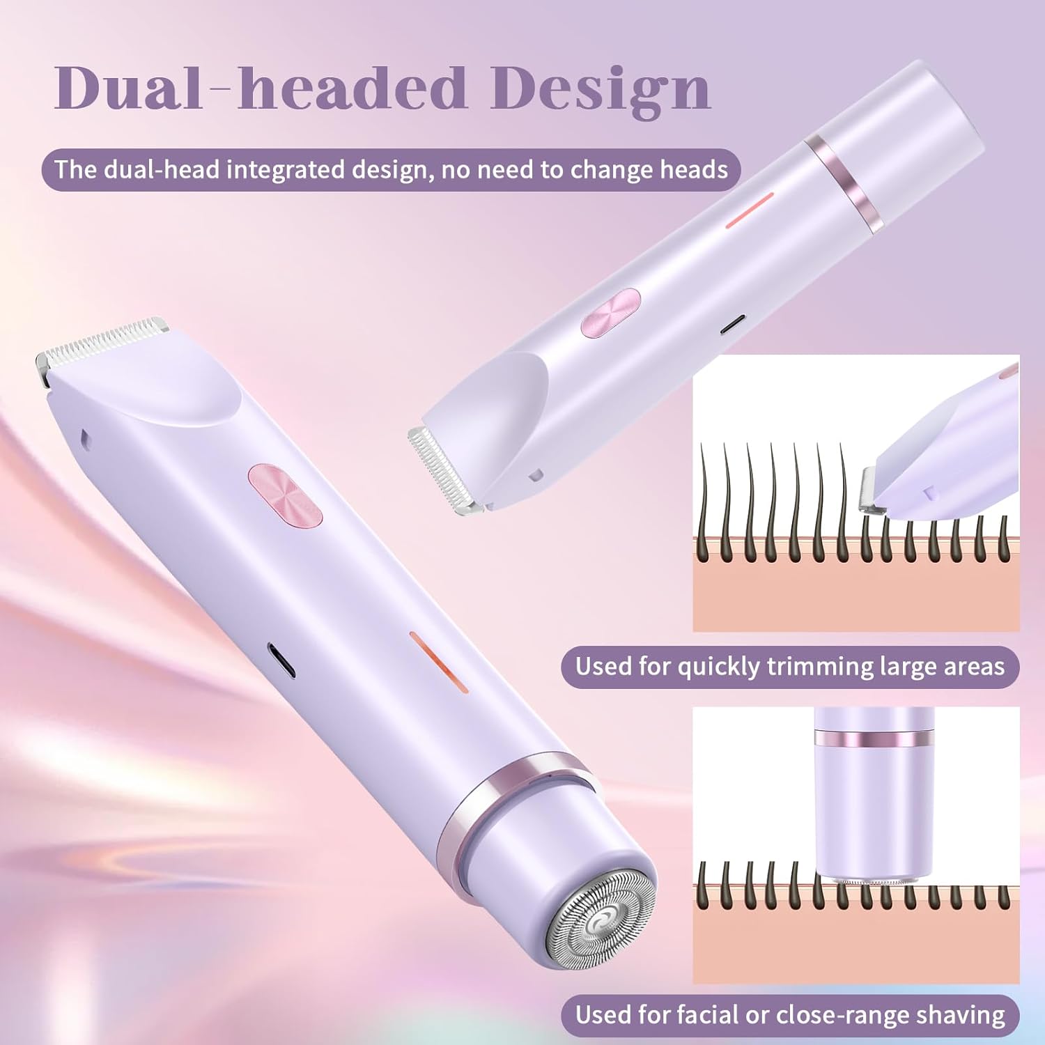 Women Bikini Trimmer, Dual-Head Hair Trimmer for Women,2-in-…