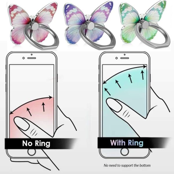 Cell Phone Ring Holder, Cute Butterfly Phone Ring Stand Hold... - Image 3
