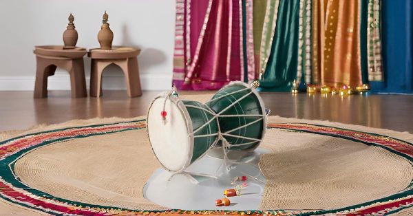 Handmade Wooden & Leather Classical Indian Folk Dumroo Damro... - Image 3