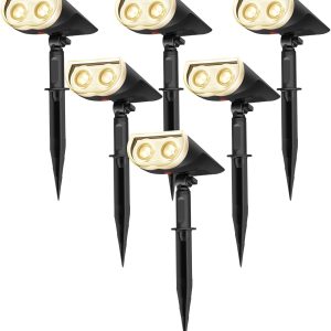 Linkind Solar Lights Outdoor StarRayS, Bright Solar Spot Lig...