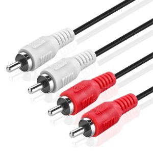 TNP RCA to RCA Audio Cable (10 FT) - 2 RCA Male to Male Red ...