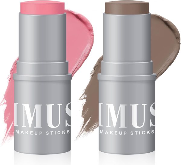 KIMUSE Cream Contour Stick Duo, Cream Blush, Bronzer Shaping...