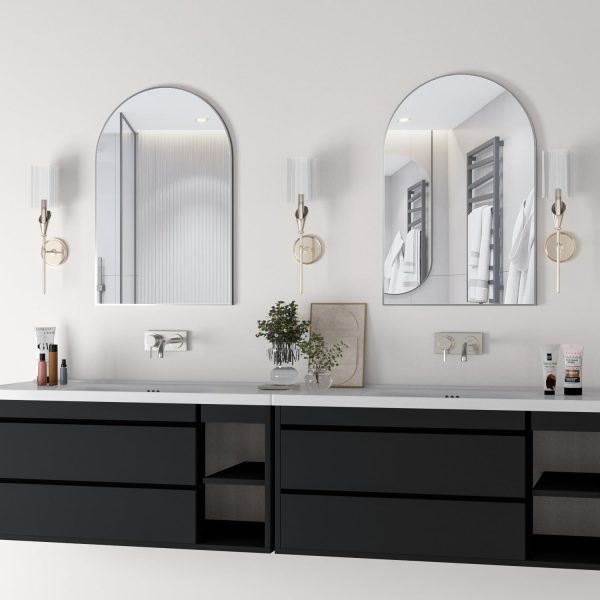 NEUWEABY Wall Mounted Mirror, Arched Wall Mirror for Bathroo... - Image 2