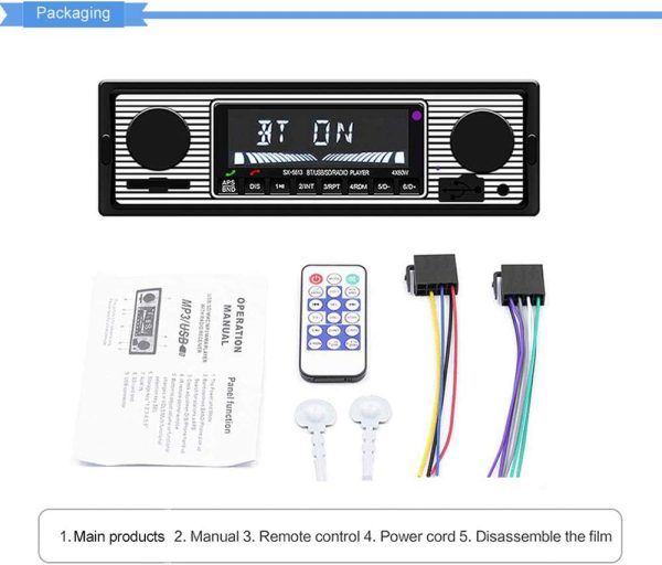 PolarLander 12V-24V Bluetooth Car Stereo,4x45W Car Audio FM ... - Image 6