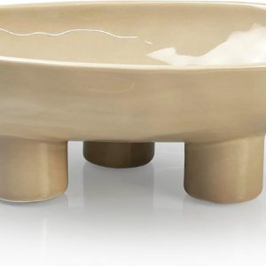 SEICASAYA Three-Legs Ceramic Fruit Bowl, 25cm Ceramic Bowl f...