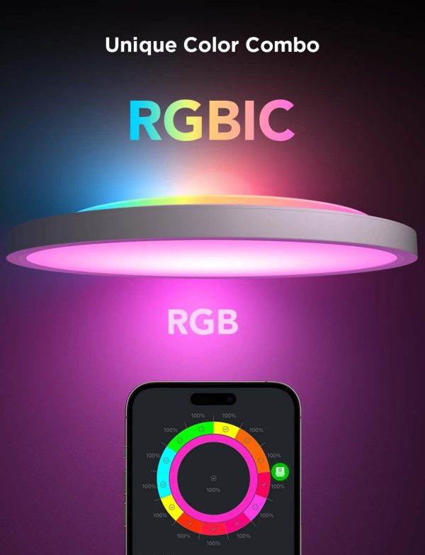 Govee Smart Ceiling Light, RGBIC LED Ceiling Light Fixture, ... - Image 2