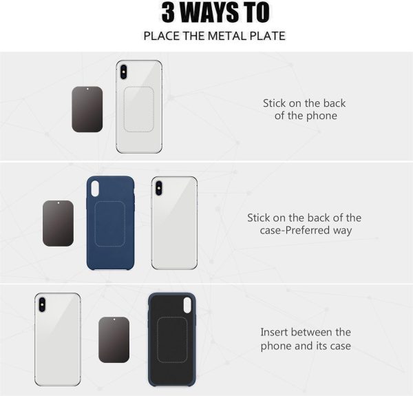 Metal Plate, 4 Pack Universal Mount Metal Plate with Adhesiv... - Image 4