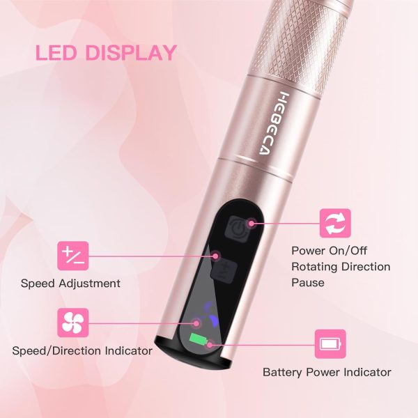 HEBECA Cordless Nail Drill Set - Professional Electric Nail ... - Image 8