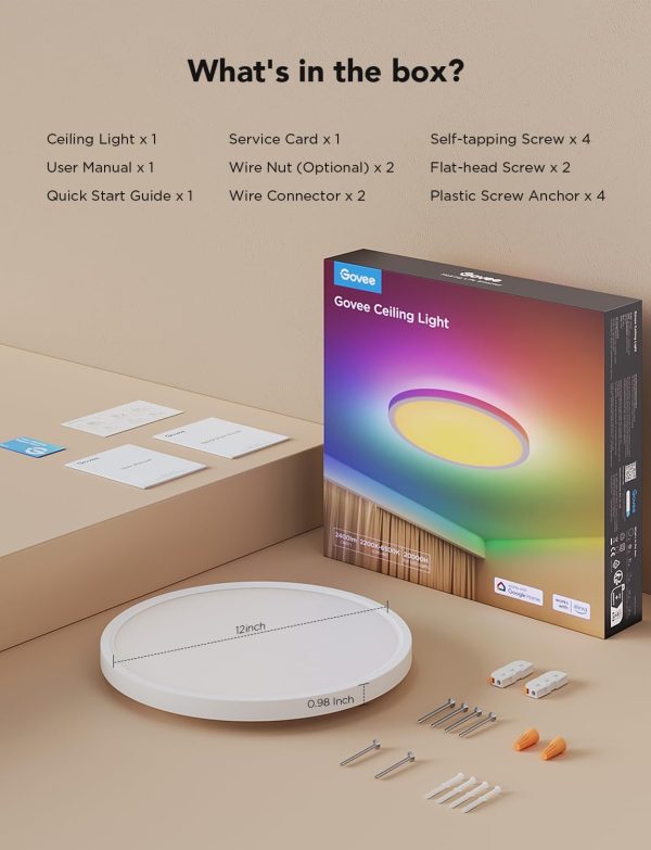 Govee Smart Ceiling Light, RGBIC LED Ceiling Light Fixture, ... - Image 9