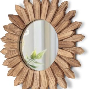 LOSOUR Boho Wall Decor Sunburst Mirror 12 inch Rustic Round ...