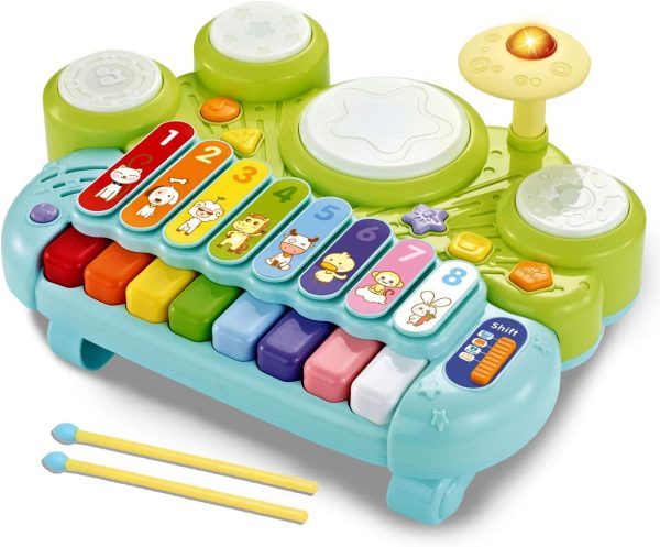 Fisca 3 in 1 Musical Instruments Toys, Electronic Piano Keyb...