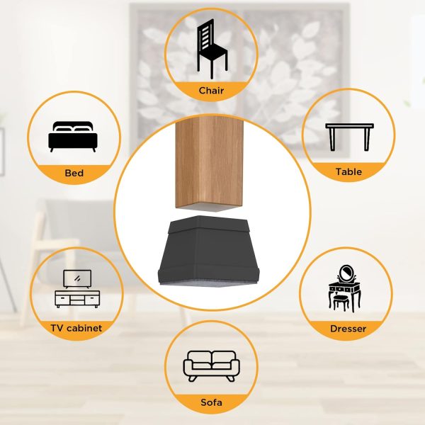 16 PCS Square Silicone Chair Leg Floor Protector, Chair Leg ... - Image 6