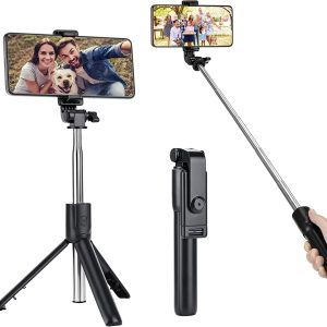 YOOGAA Selfie Stick Tripod, 3 in 1 Extendable Tripod with Wi...