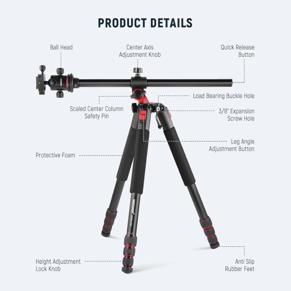 NEEWER 72 inch Camera Tripod Monopod with Center Column and ... - Image 9