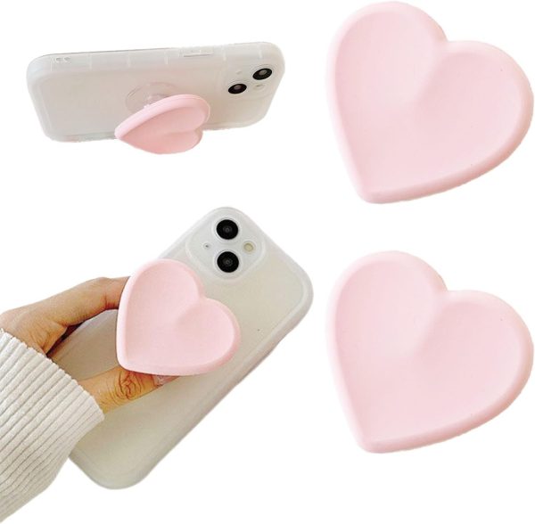 2PCS Heart-Shaped Silicone Mobile Phone Grip Stand,zakora Co...