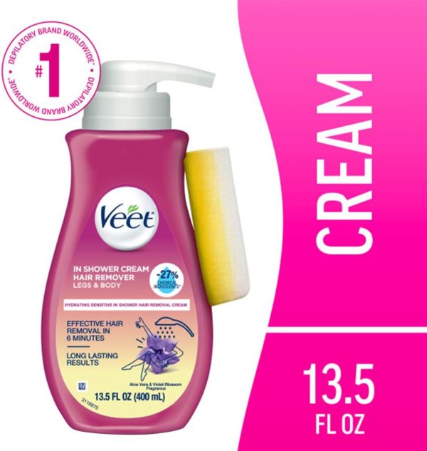 Veet In Shower Hair Removal Cream, Botanic Inspirations, Leg... - Image 2