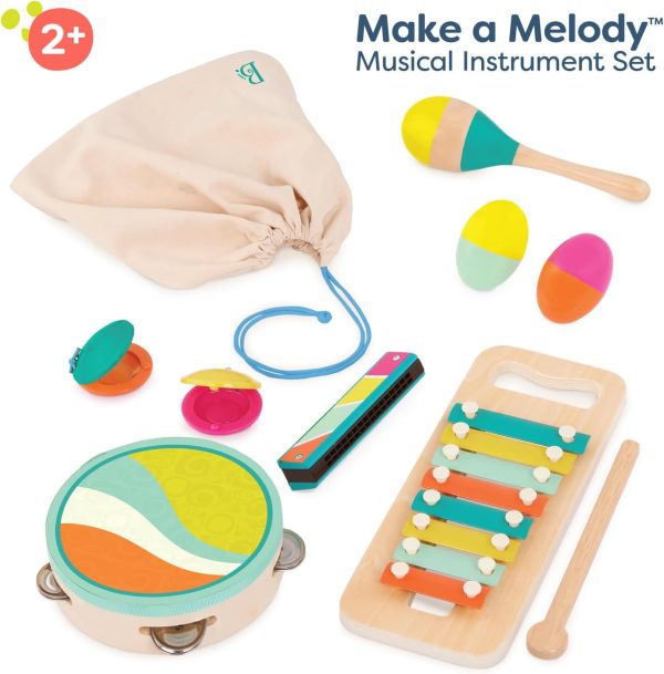 B. toys – Make a Melody – 9 Pieces Wooden Musical Instrument... - Image 4