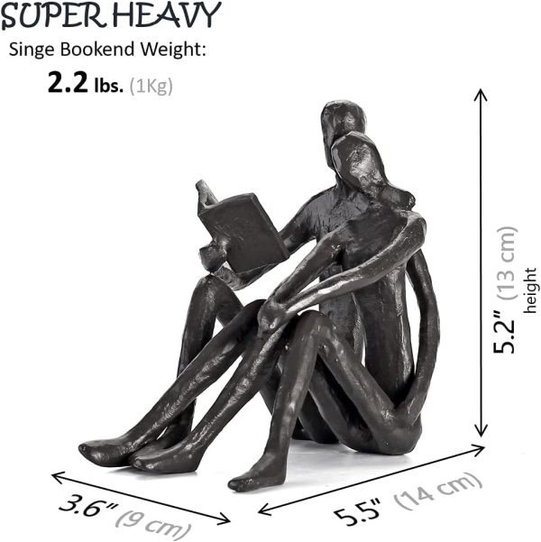 Ambipolar Romantic Reading Couple Bookshelf Decor, Cast Iron... - Image 2