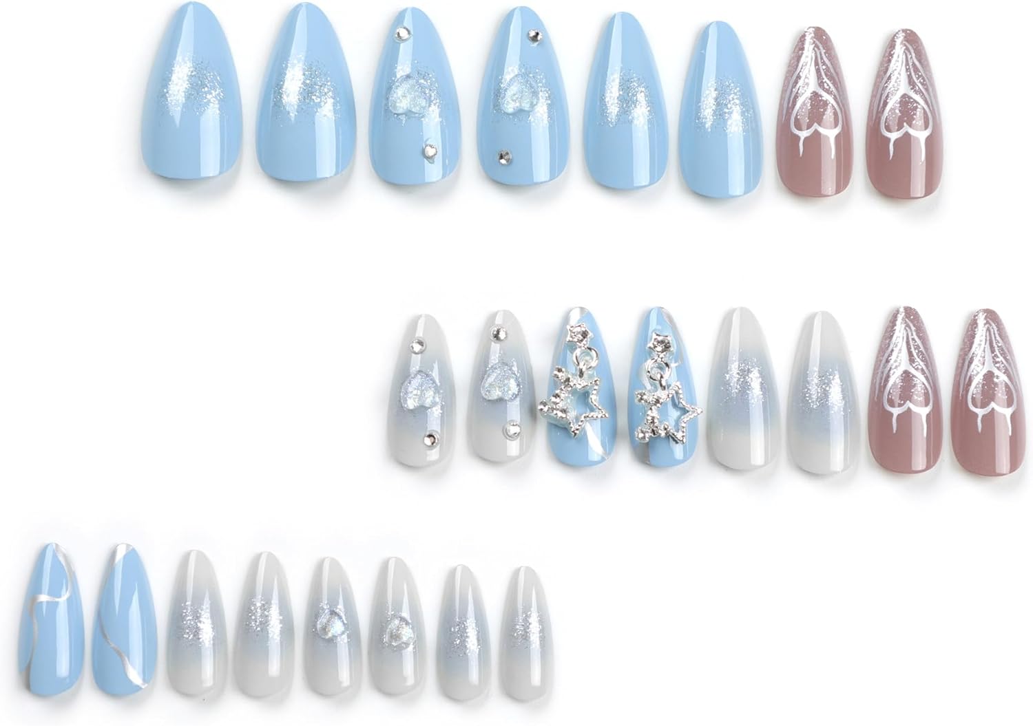 Press On Nails Stick On Nails, Flower Summer Cute Designed B…