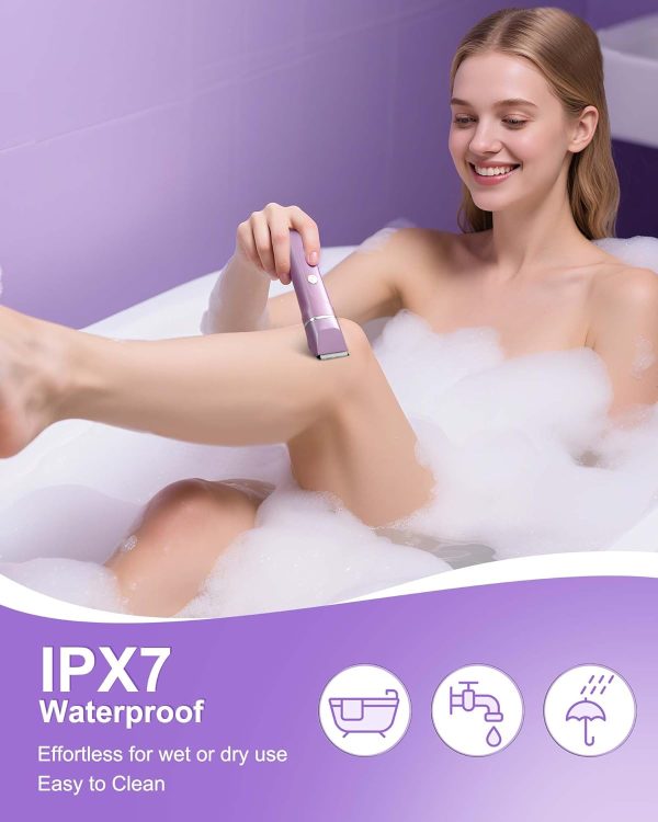 Bikini Trimmer Women,2 in 1 Painless Electric Razor and Faci... - Image 5
