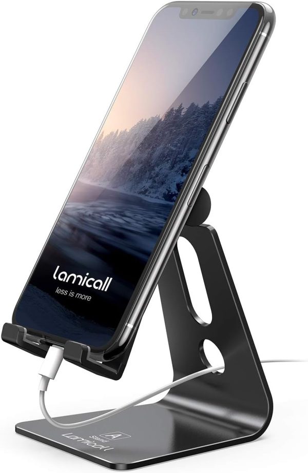 Lamicall Adjustable Cell Phone Stand - Aluminum Desktop Phon...