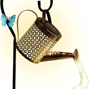 Solar Shower Watering Can Light，LED Solar Garden Lights Outd...
